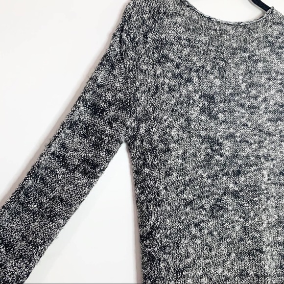 J. CREW Black & White Scoop Marled Knit Sweater - Picture 9 of 9